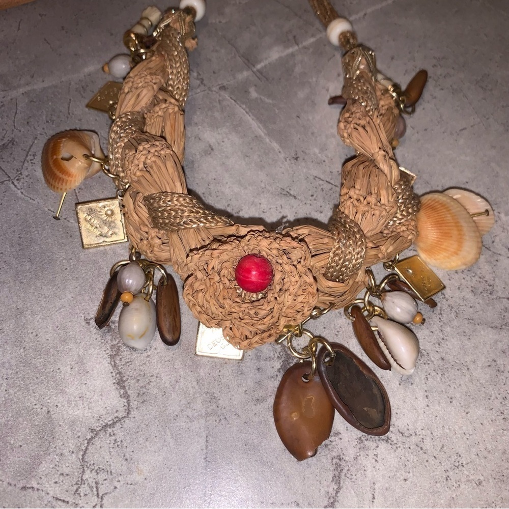 Vintage Unique Woven Vintage Handmade Choker Charm Necklace Maximalism Art Rare - Picture 10 of 12